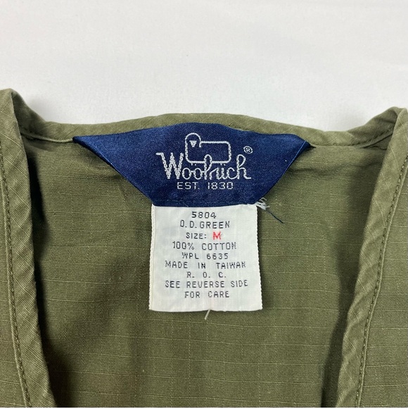 Vtg Woolrich Mens Utility Vest Sz Medium 90s Fishing Photography Olive Green C3 - Picture 3 of 8